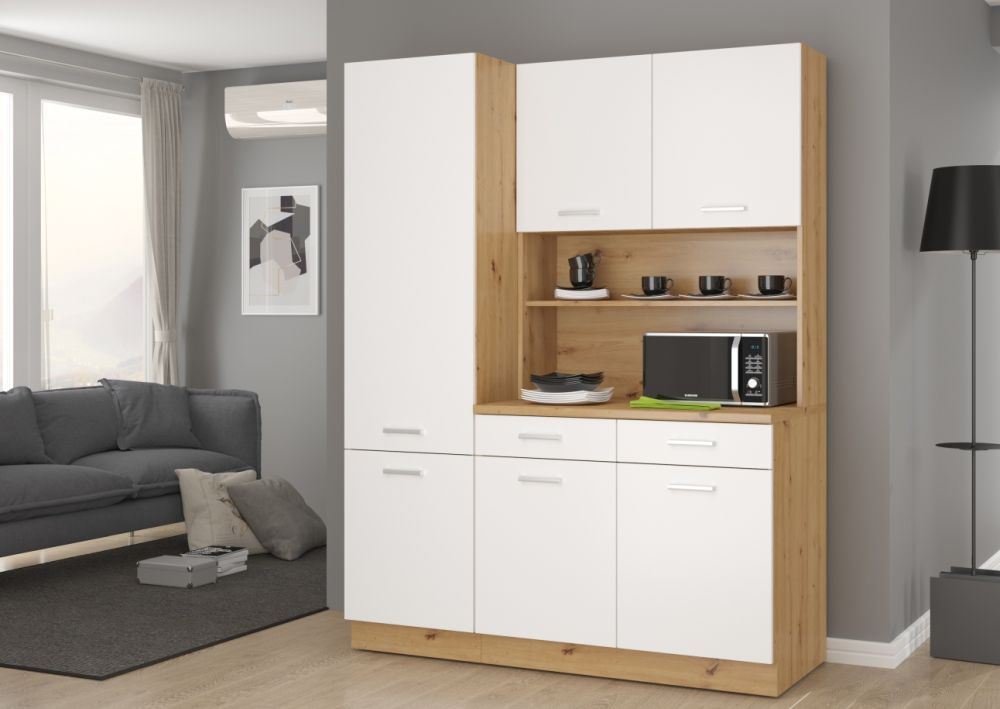 Maria virtuvės indauja-bufetas 100 cm + meniškas ąžuolinis stulpelis