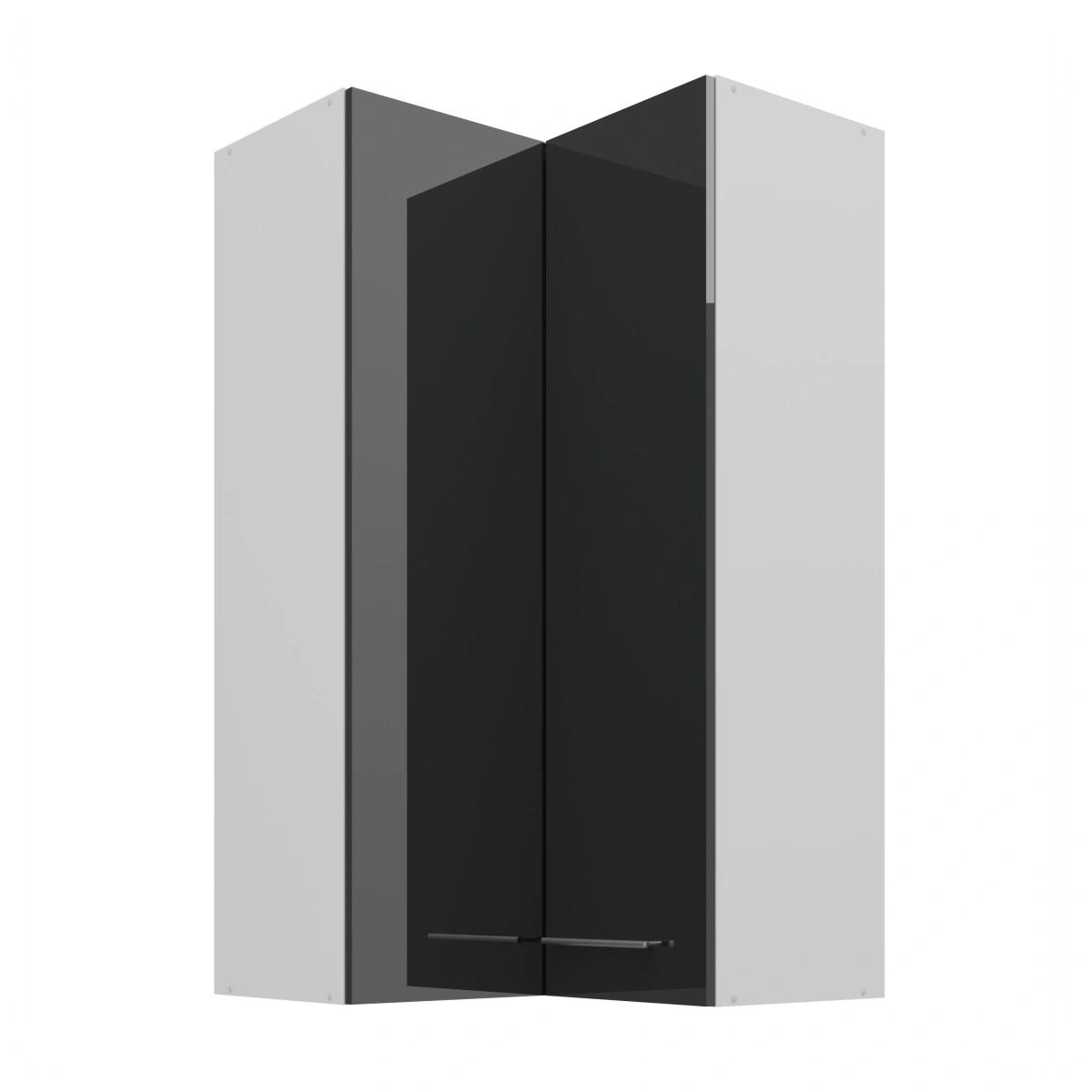 Viršutinė kampinė spintelė 60/60 cm Lara Grey GN-108 2F 90 laipsnių