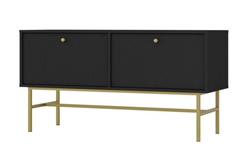 TV staliukas su spintelėmis Tokyo 2K juodas