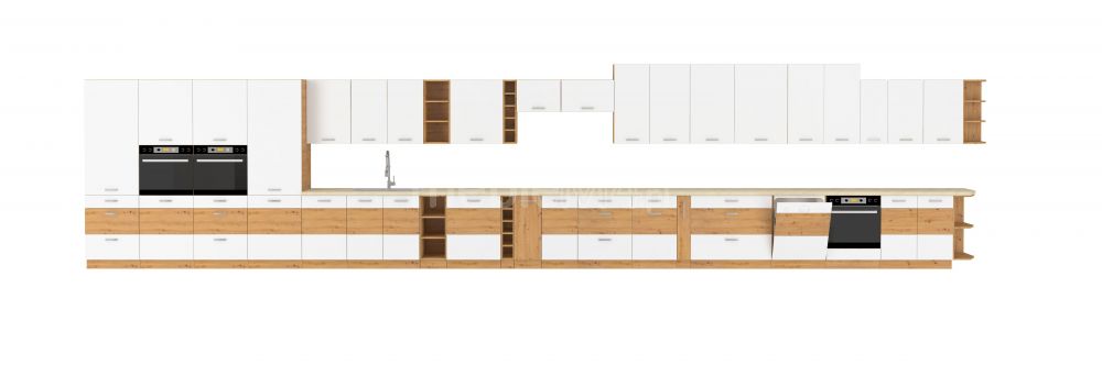 „Artisan“ virtuvės komplektas, 240 cm, baltas blizgus ir artisan ąžuolas — изображение 7