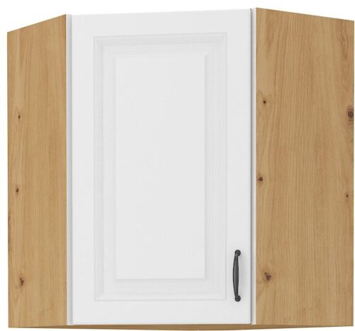 Viršutinė kampinė spintelė 60 cm Stillo artisan/balta 60×60 GN-72 (45 laipsnių) 1F