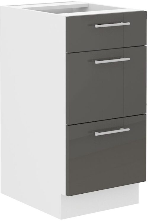 Apatinė spintelė 40 cm su stalčiais Lara Grey 40 D3S BB Quadro
