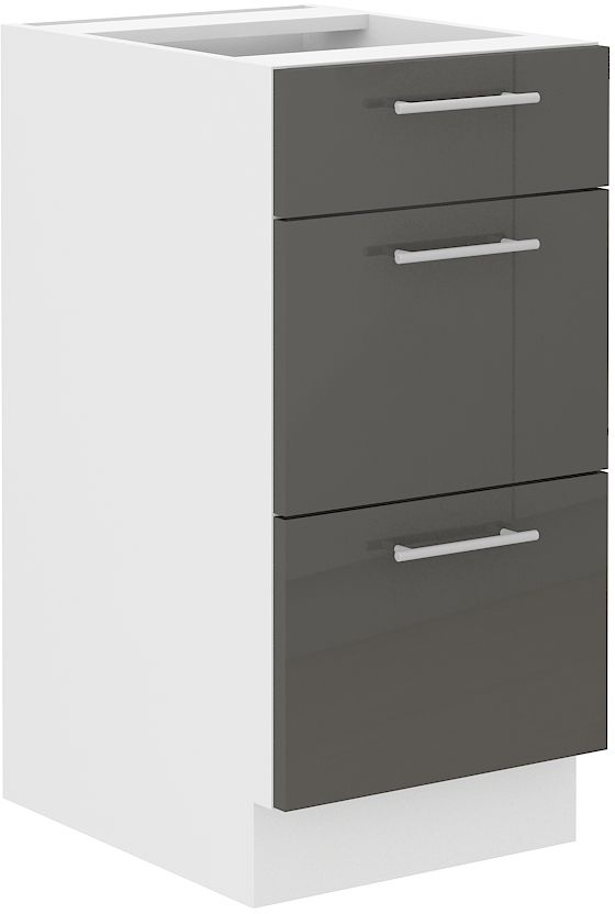 Apatinė spintelė 40 cm su stalčiais Lara Grey 40 D3S BB Quadro