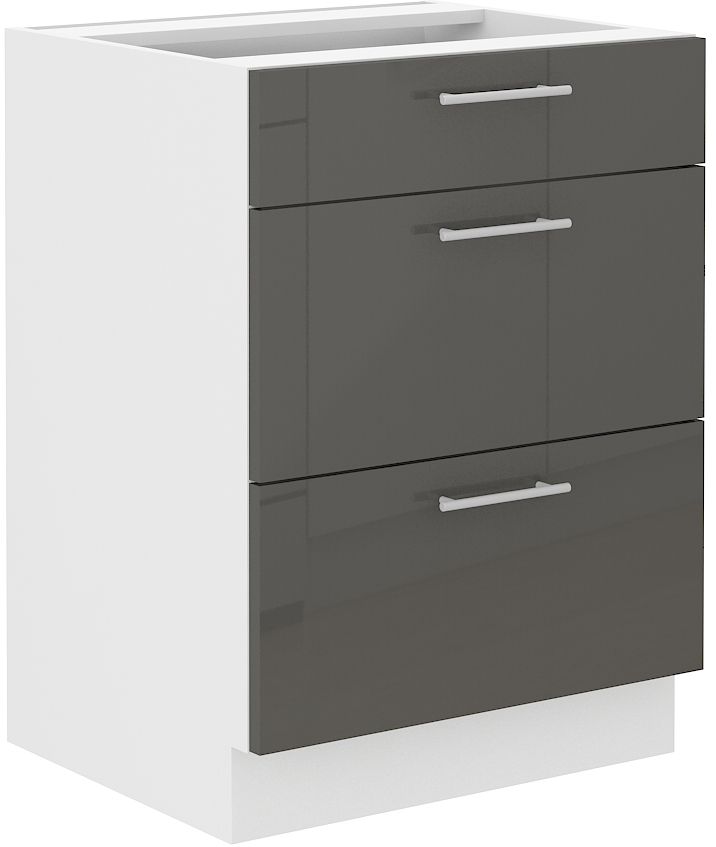 Apatinė spintelė 60 cm su stalčiais Lara Grey 60 D3S BB Quadro