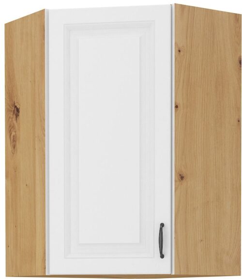 Viršutinė kampinė spintelė 60 cm Stillo artisan/balta 60×60 GN-90 (45 laipsnių) 1F