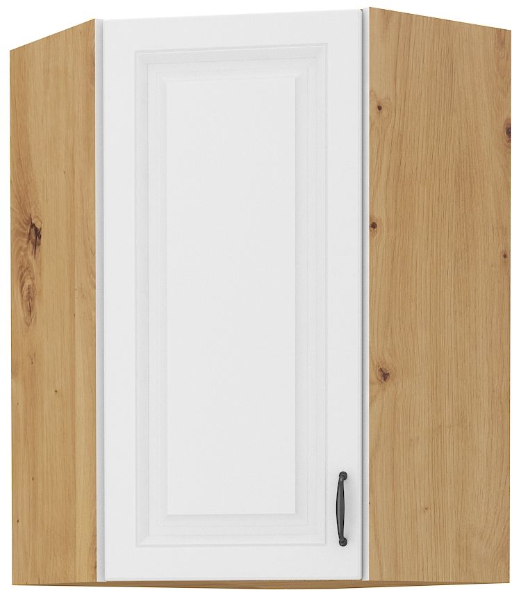 Viršutinė kampinė spintelė 60 cm Stillo artisan/balta 60x60 GN-90 (45 laipsnių) 1F