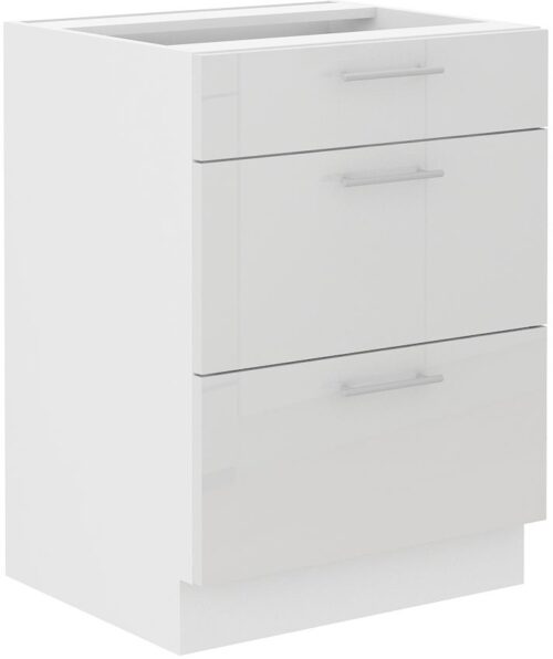 Apatinė spintelė 60 cm su stalčiais Lara White 60 D3S BB Quadro