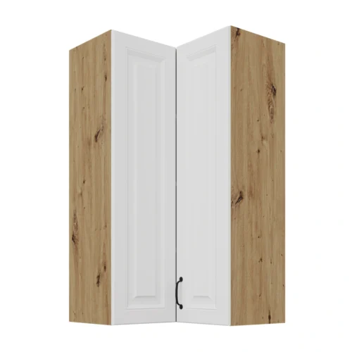 Viršutinė kampinė spintelė 60 cm Stillo artisan/balta 60×60 GN-108 2F 90 laipsnių
