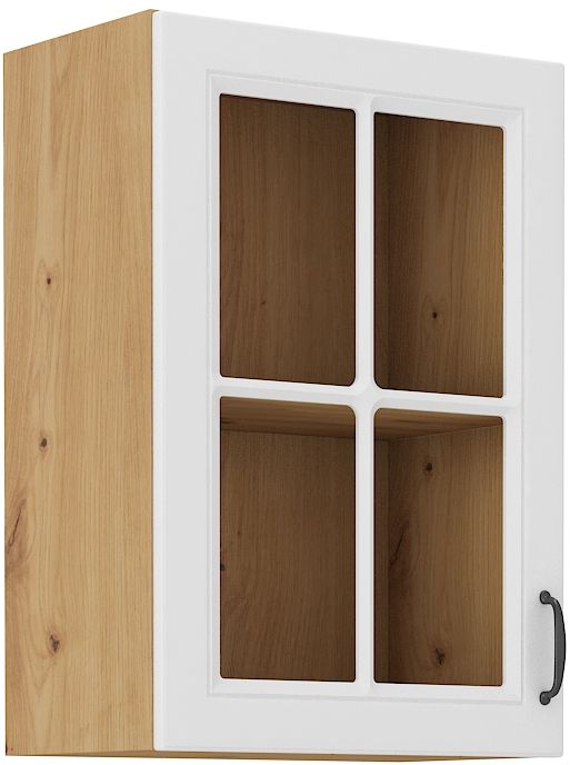 Viršutinė spintelė 40 cm vitrina Stillo artisan/balta 40 GS-72 1F