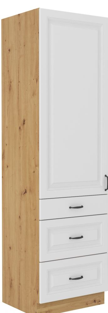 Stillo artisan/balta 60 cm sandėliuko spintelė su stalčiais DKS-210 3S 1F