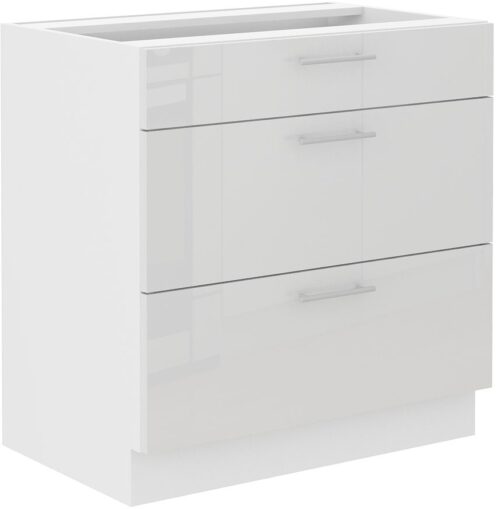Apatinė spintelė 80 cm su stalčiais Lara White 80 D3S BB Quadro