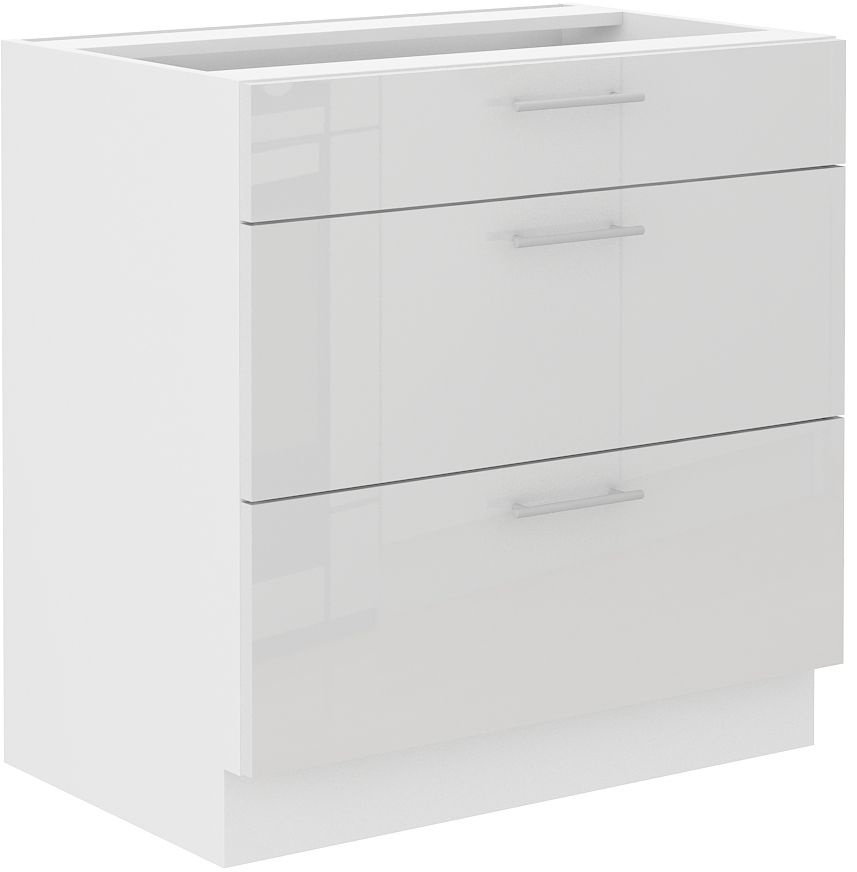 Apatinė spintelė 80 cm su stalčiais Lara White 80 D3S BB Quadro
