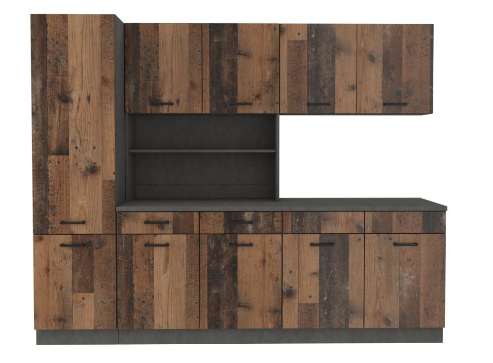 Virtuvės komplektas „Maria“, 250 cm, senovinio stiliaus