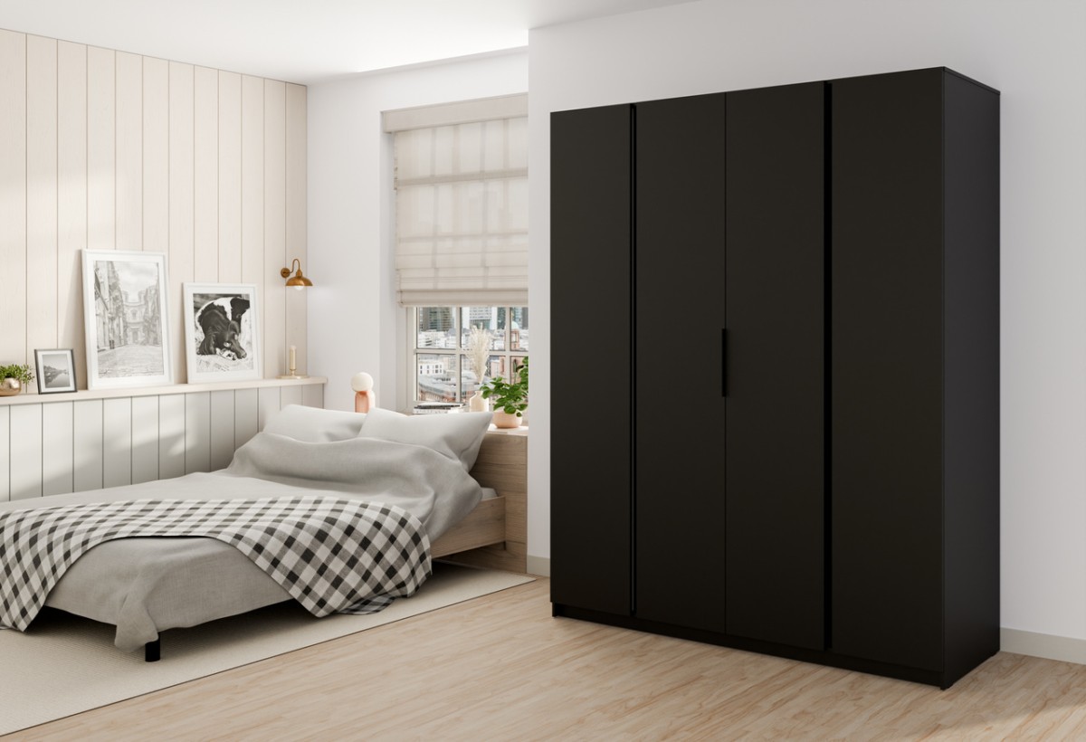 Kaja BL/BL 4F keturių durų spinta