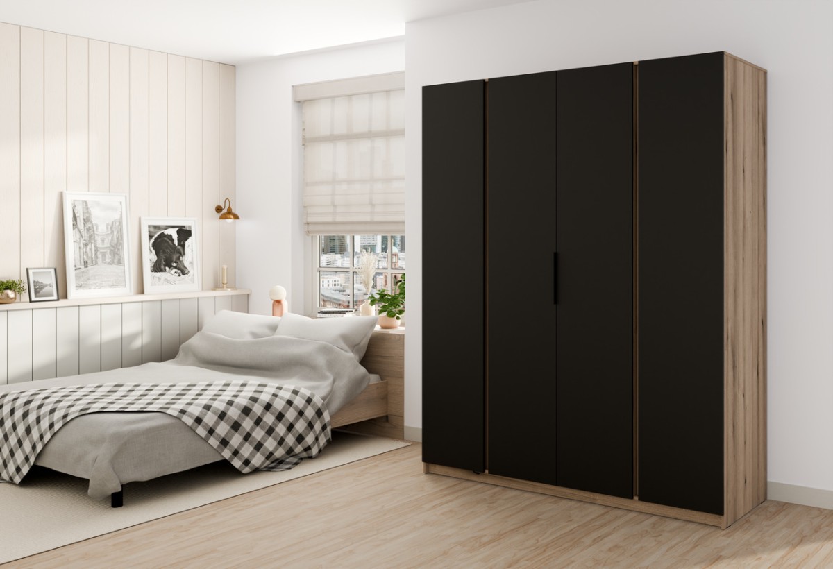 Kaja EV/BL 4F keturių durų spinta