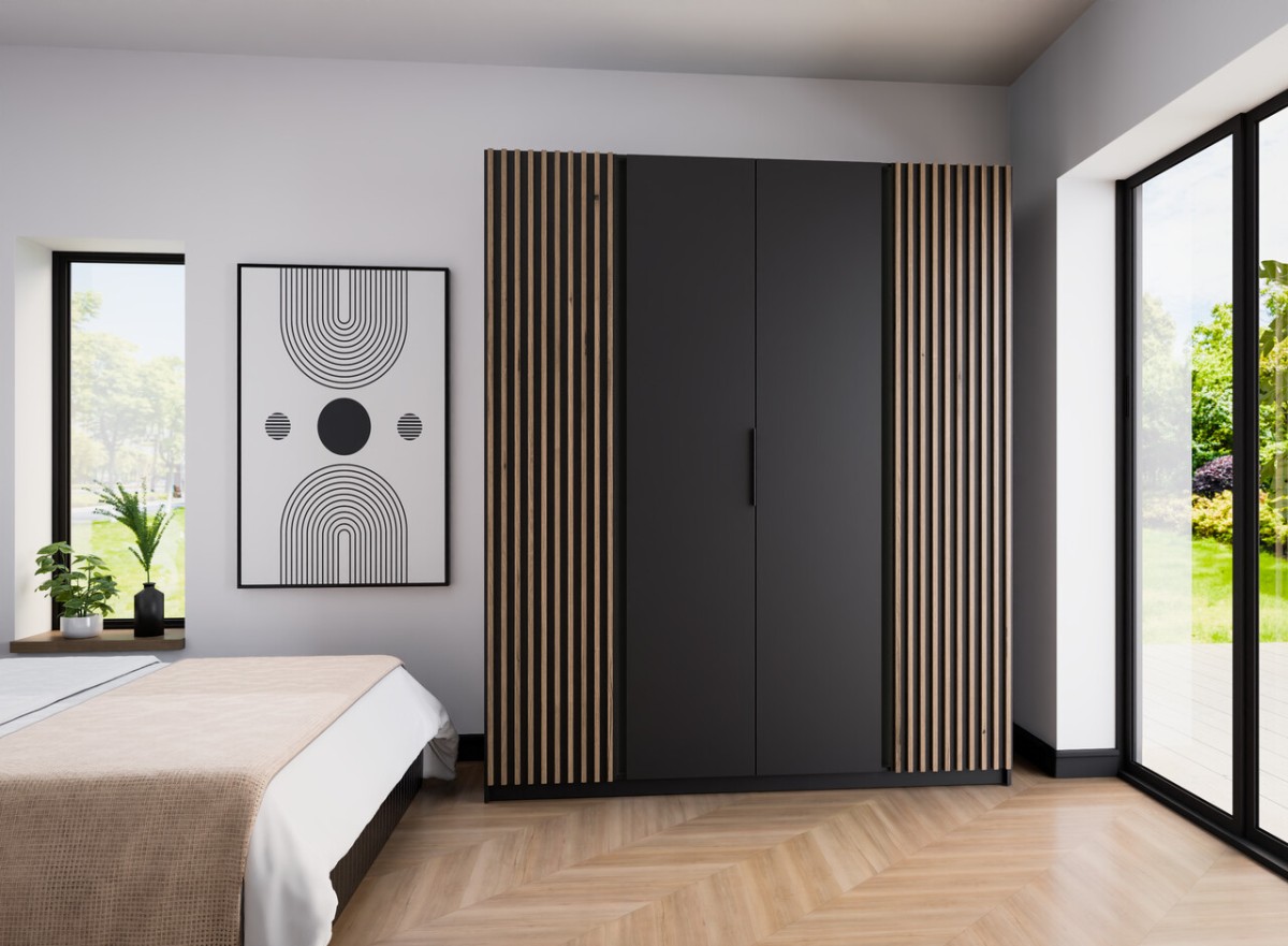 Kaja BL/BL-EV keturių durų spinta, 2 grotelės, 2F