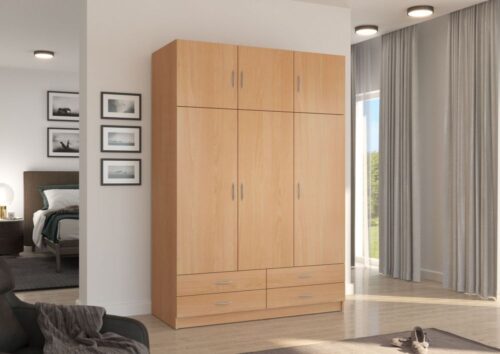 Trijų durų buko medienos spinta „Stela“