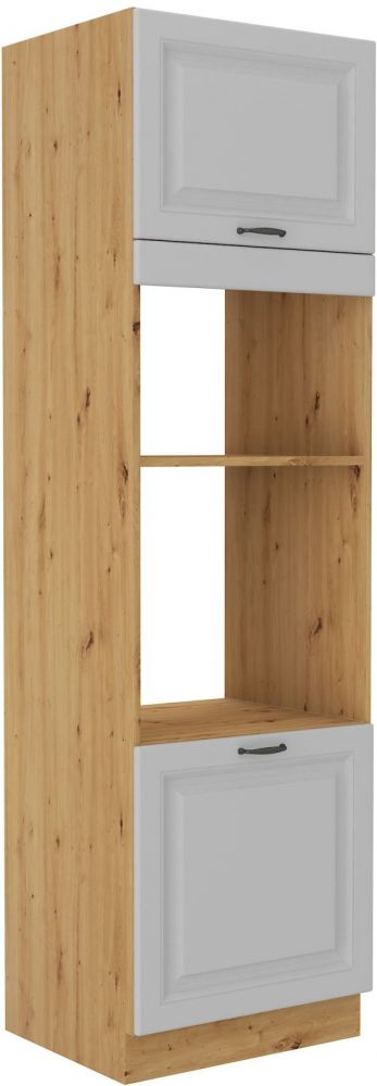 Stillo artisan/balta 60 cm orkaitės ir mikrobangų krosnelės spintelė DPM-210 2F