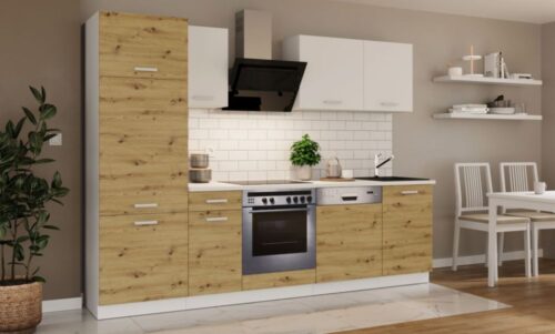 Virtuvės komplektas su stalviršiu, virtuvė 270 cm, Toni artisan ąžuolas