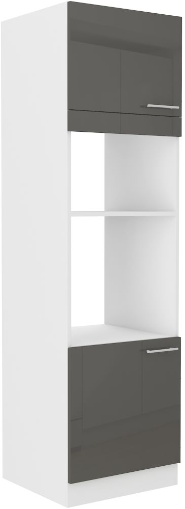 60 cm koloninė spintelė su orkaite ir mikrobangų krosnele Lara Grey 60 DPM-210 2F