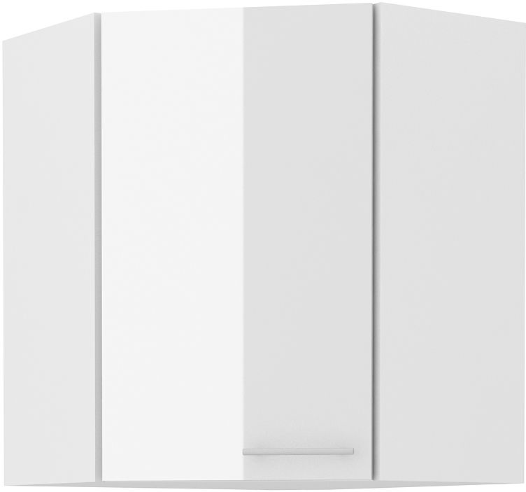 Viršutinė kampinė spintelė 60/60 cm Lara White 60x60 GN-72 45 laipsnių 1F