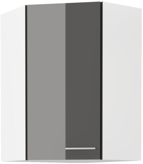 Viršutinė kampinė spintelė 60/60 cm Lara Grey 60×60 GN-90 45 laipsnių 1F