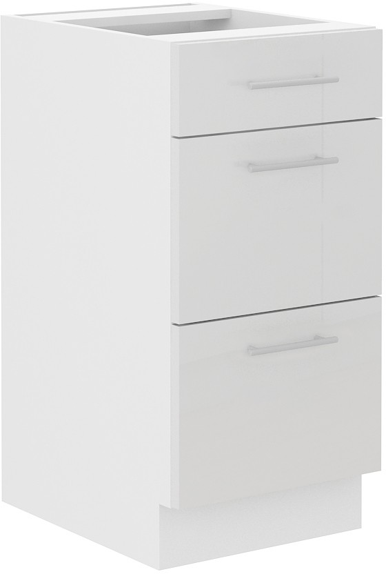 Apatinė spintelė 40 cm, stalčiai Lara, balta, 40 D 3S BB, PREM BOX