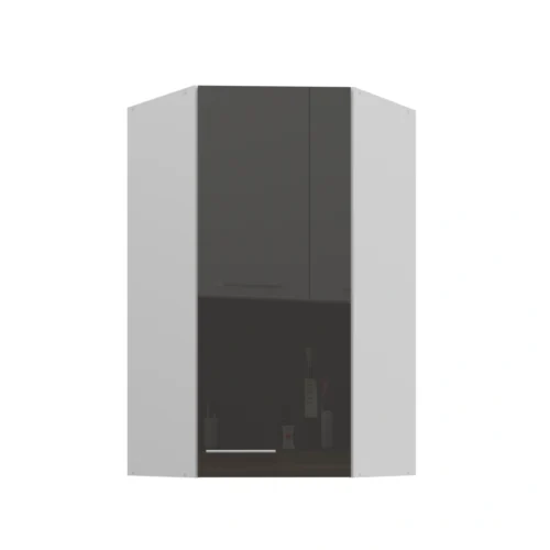 Viršutinė kampinė spintelė 60/60 cm Lara Grey 60×60 GN-108 45 laipsnių 1F
