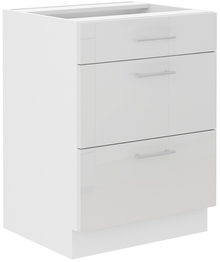 Apatinė spintelė 60 cm, stalčiai Lara White 60 D 3S BB PREM BOX