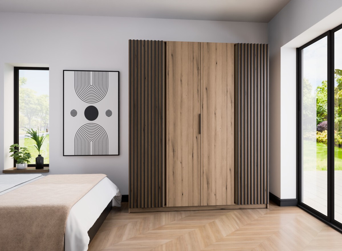 Kaja EV/EV-BL keturių durų spinta, 2 grotelės, 2F