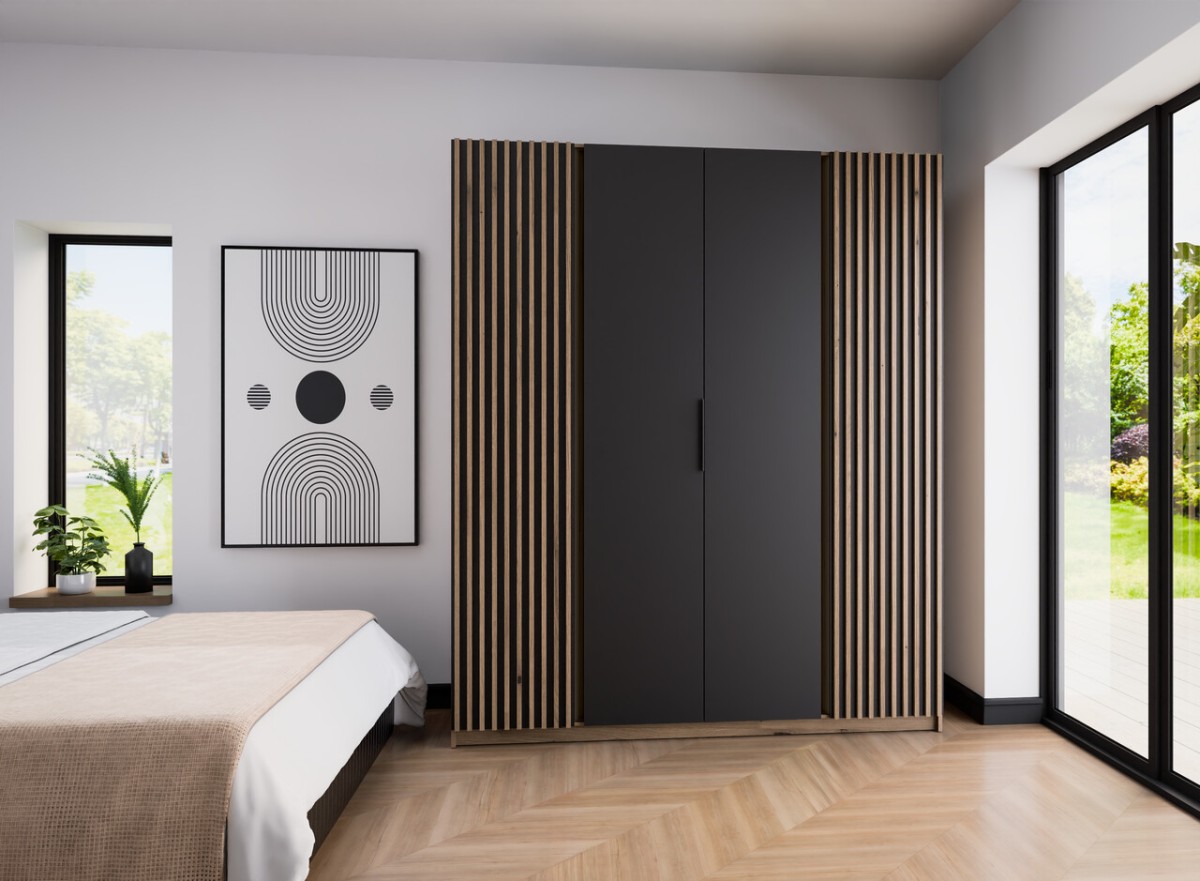 Kaja EV/BL-EV keturių durų spinta, 2 grotelės, 2F