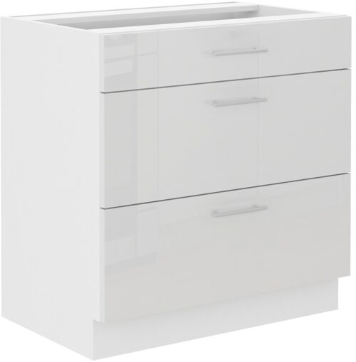 Apatinė spintelė 80 cm, stalčiai Lara White 80 D 3S BB PREM BOX