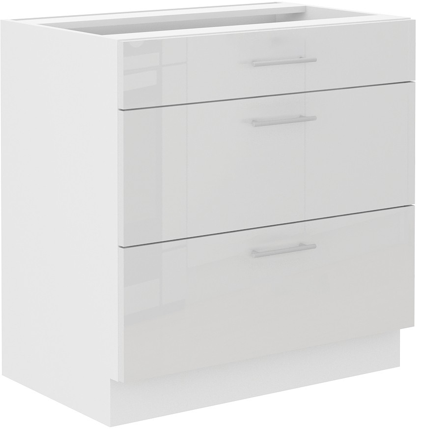 Apatinė spintelė 80 cm, stalčiai Lara White 80 D 3S BB PREM BOX