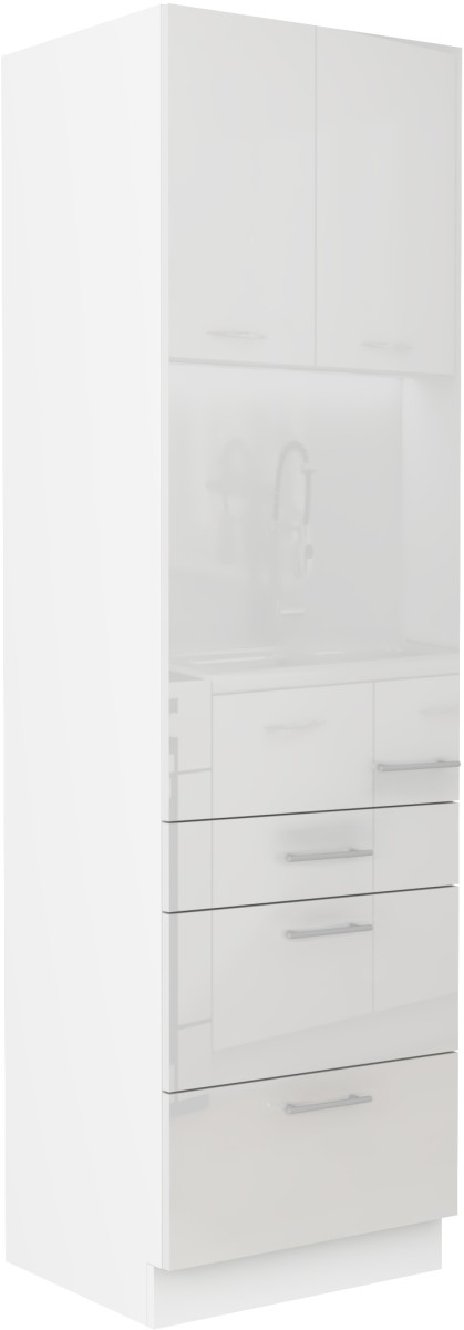 60 cm koloninė spintelė su stalčiais Lara White 60 DKS-210 3S 1F