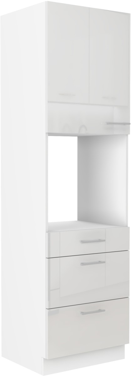Stulpinė spintelė 60 cm orkaitės stalčiumi Lara White 60 DPS-210 3S 1F