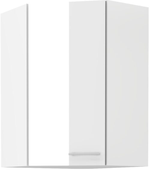 Viršutinė kampinė spintelė 60/60 cm Lara White 60×60 GN-90 45 laipsnių 1F