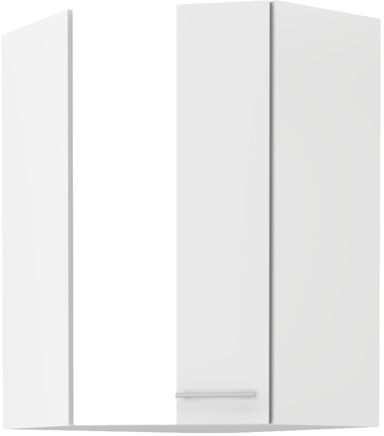Viršutinė kampinė spintelė 60/60 cm Lara White 60x60 GN-90 45 laipsnių 1F