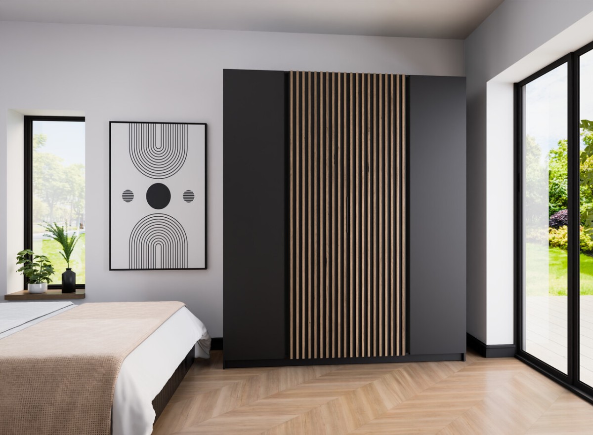 Kaja BL/BL-EV 2F keturių durų spinta, 2 skersiniai