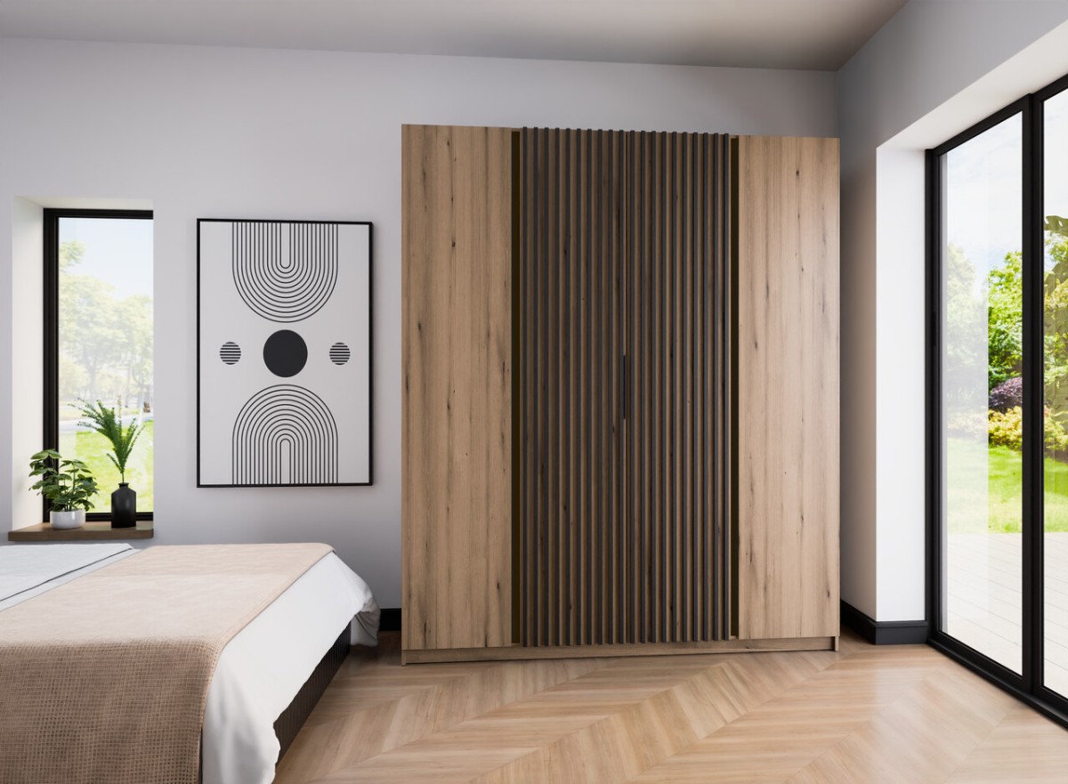 Kaja EV/EV-BL 2F keturių durų spinta, 2 skersiniai