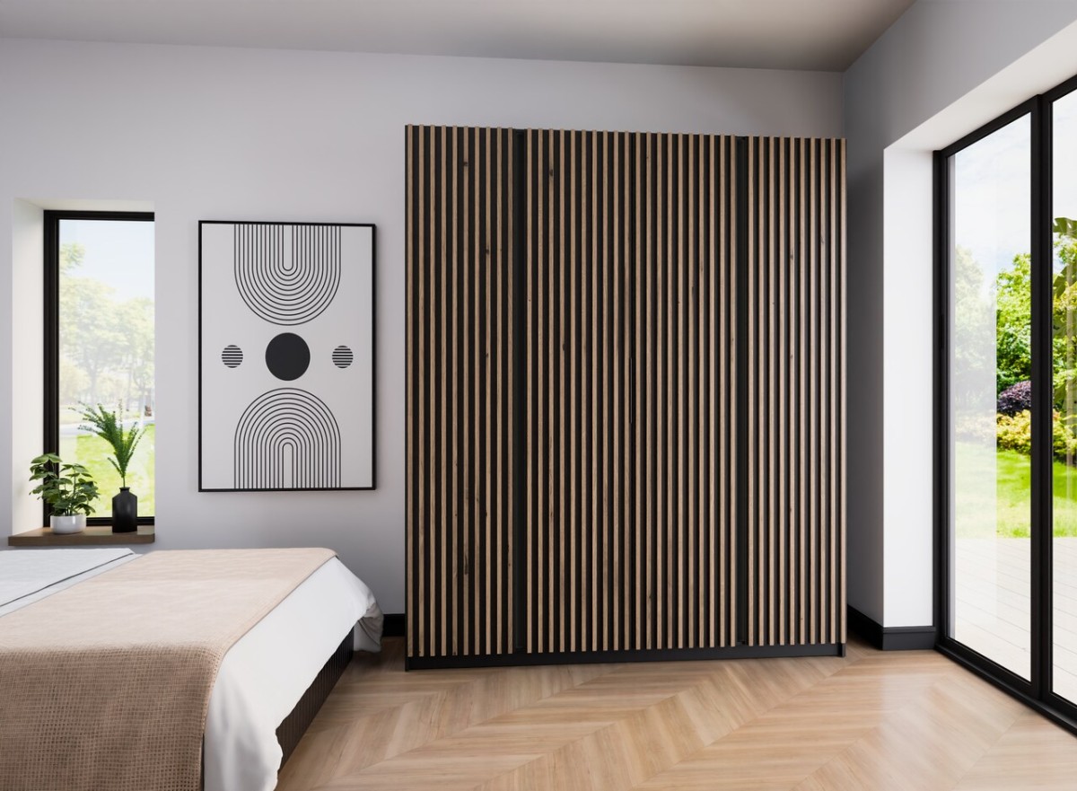 Kaja BL/EV-BL keturių durų spinta, 4 skersiniai