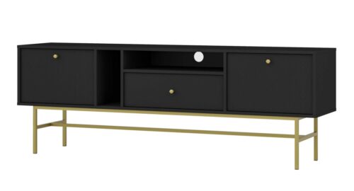 TV staliukas su spintelėmis ir stalčiumi Tokyo 2K1S juodas
