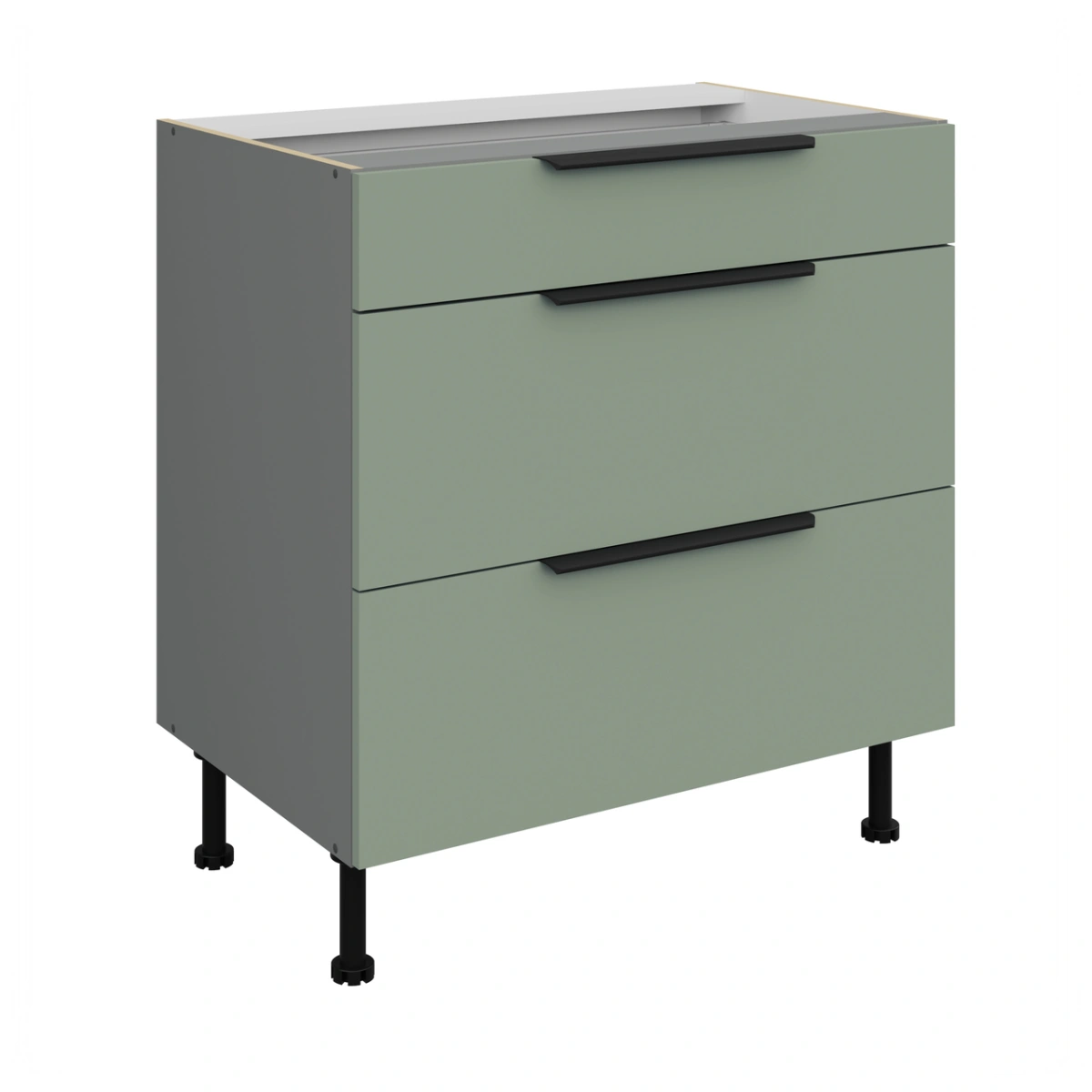 Apatinė spintelė 80 cm su stalčiais Aria 80D 3S BB