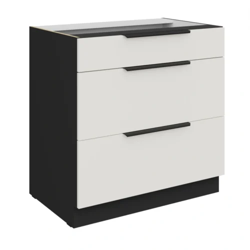 Apatinė spintelė 80 cm su stalčiais Aria 80D 3S BB cokolis