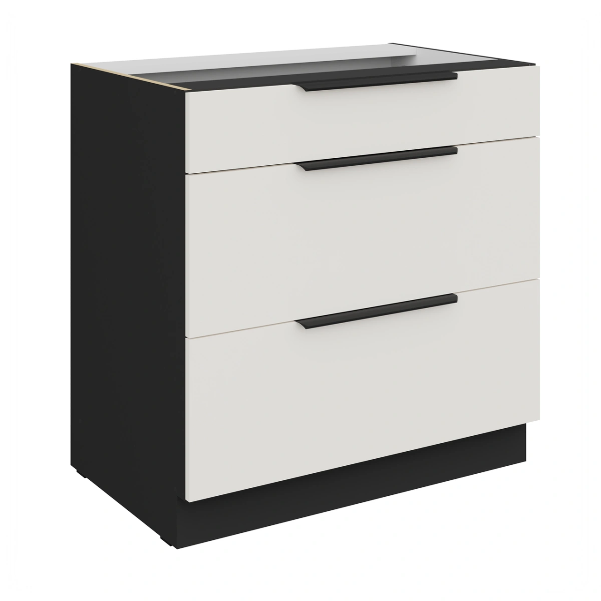 Apatinė spintelė 80 cm su stalčiais Aria 80D 3S BB cokolis