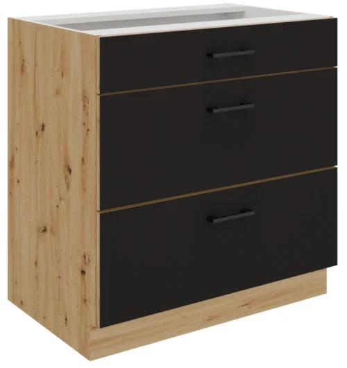 Apatinė spintelė 80 cm su stalčiais Modena 80 D 3S BB Premium Box