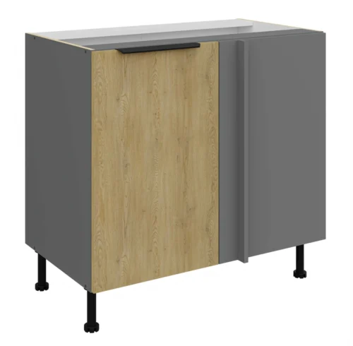 Apatinė kampinė spintelė 105/60 cm Cremona antracito spalvos 105 ND 1F BB