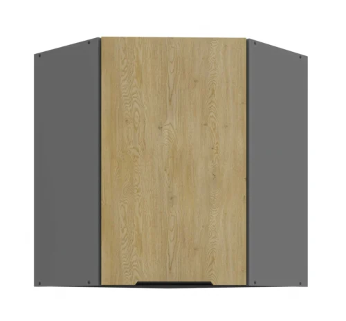 Viršutinė kampinė spintelė 60/60 cm Cremona antracito spalvos 60×60 GN-72 45 laipsnių 1F
