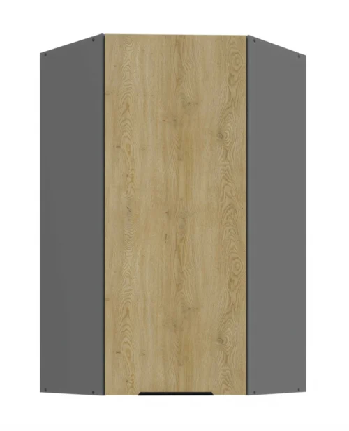 Viršutinė kampinė spintelė 60/60 cm Cremona antracito spalvos 60×60 GN-108 45 laipsnių 1F