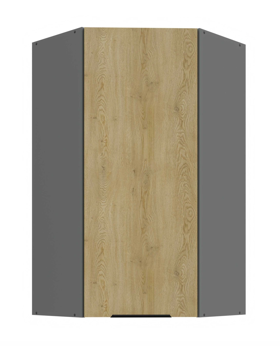 Viršutinė kampinė spintelė 60/60 cm Cremona antracito spalvos 60x60 GN-108 45 laipsnių 1F