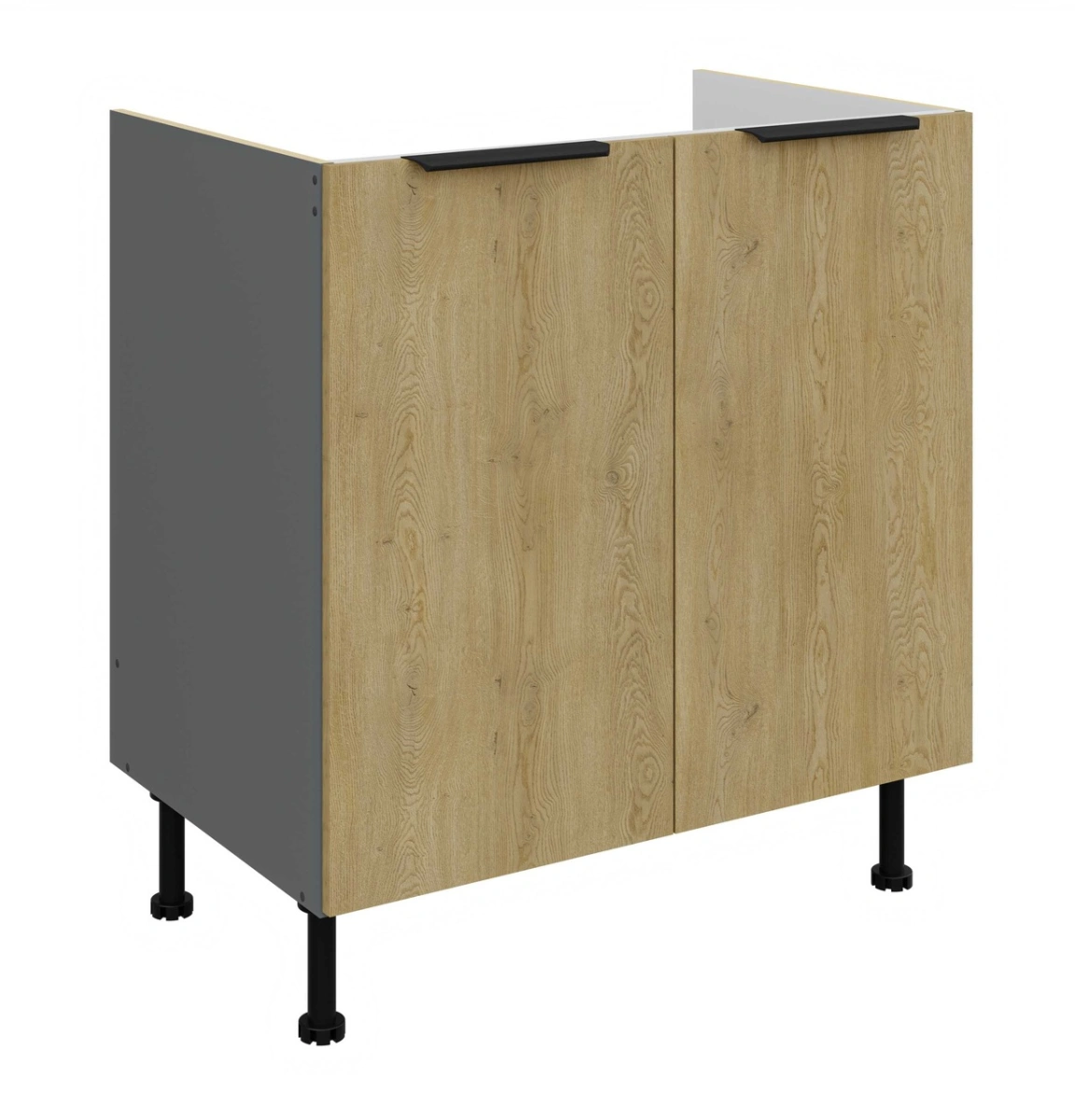 Apatinė spintelė 80 cm Cremona antracito spalvos kriauklė 80 ZL 2F BB